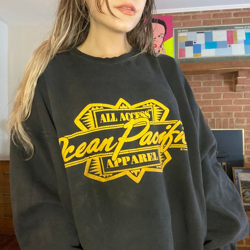 Vintage 1992 Ocean Pacific Oversized Crewneck Sweatshirt Boxy OP Unisex … - Picture 4 of 16